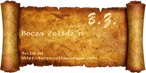 Becza Zoltán névjegykártya
